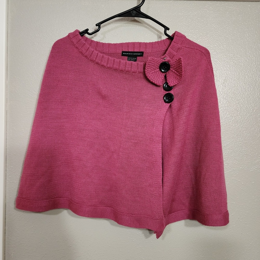 Maurice Sasson One Size Fits‎ All Knit Top Shawl Pink Acrylic Wool